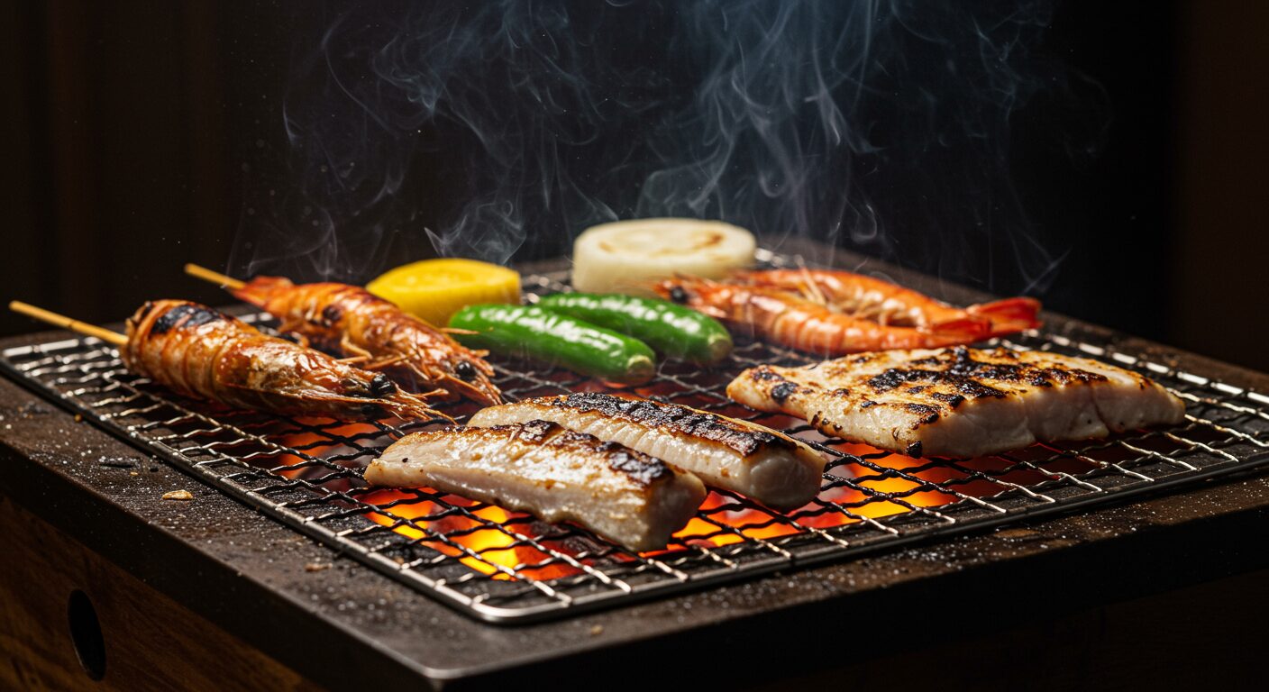 福岡炉端焼きのシズル写真