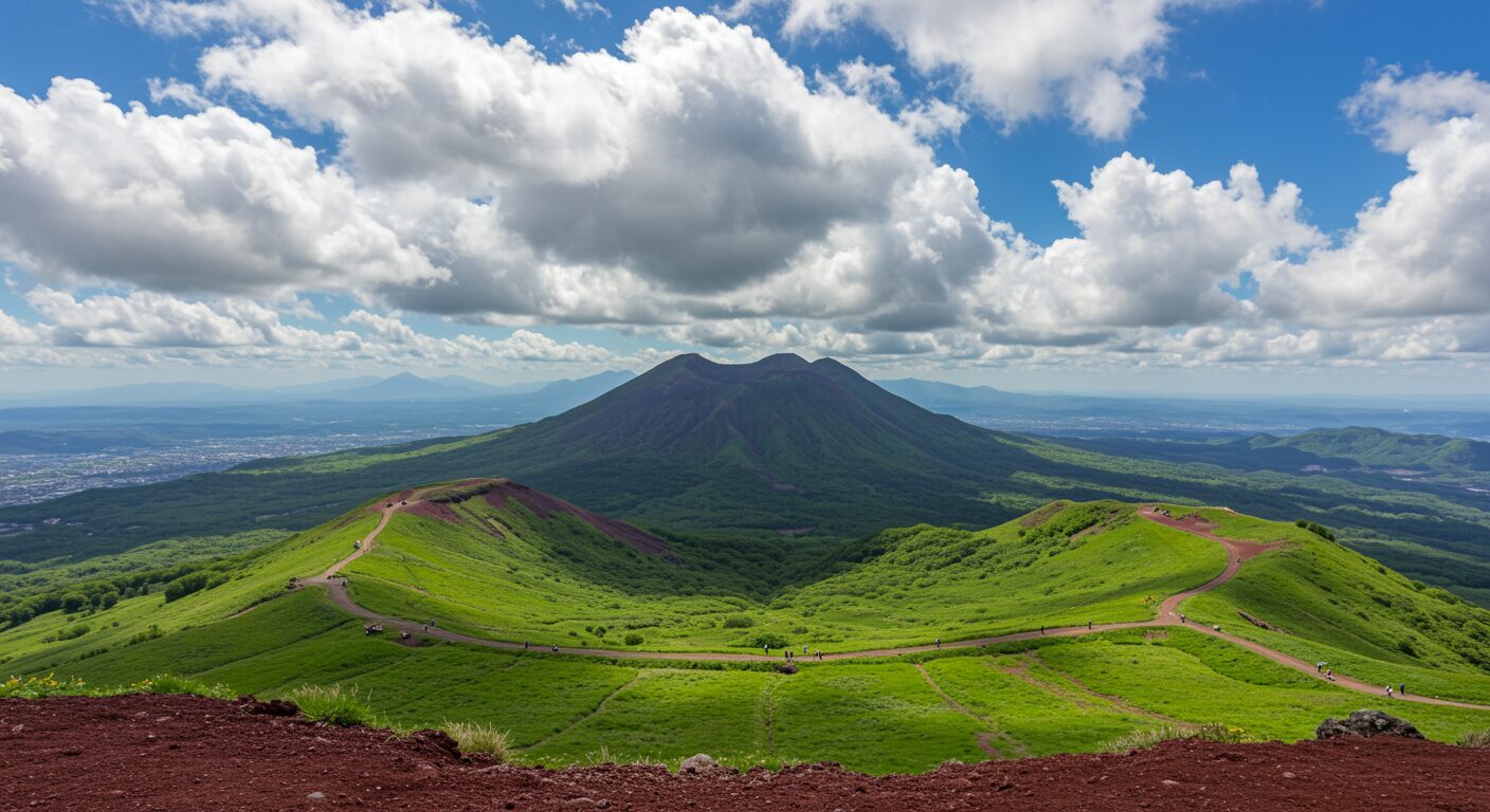 熊本阿蘇大觀峰,可360度眺望阿蘇巨大火山口的全景展望台。